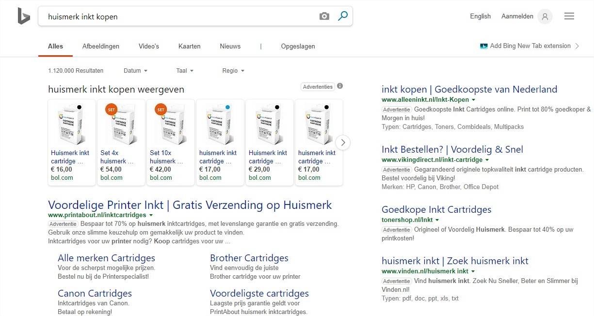 Bing Shopping Nederland